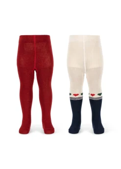 Outlet Lurex 2-pak Strømpebukser, , 104-110 cm Børn Sokker & Strømper