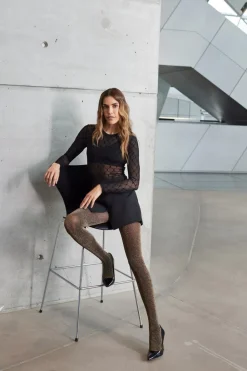 Hot Lurex Strømpebukser, , S/M Dame Strømper