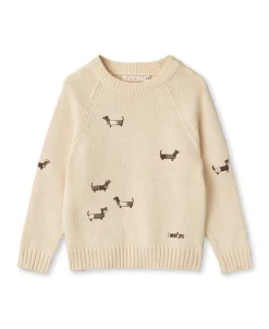 New Mahdi Dog Pullover, , 85 cm Børn Strik & Sweatshirts