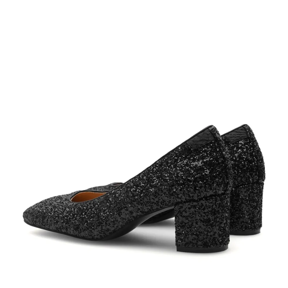 Woden Marie Low Glitter Pumps, , 38-Dame Højhælede Sko
