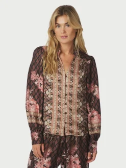 Clearance Massima Botanical Border Bluse, , 38 Dame Bluser & Skjorter