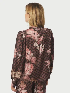 Clearance Massima Botanical Border Bluse, , 38 Dame Bluser & Skjorter