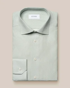 Eton Micro Print Signature Poplin Contemporary Fit Skjorte, , 42- Skjorter