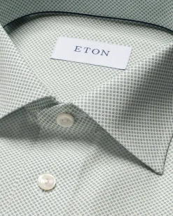 Eton Micro Print Signature Poplin Contemporary Fit Skjorte, , 42- Skjorter