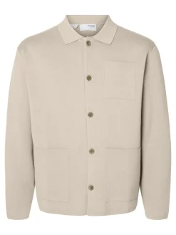 Online Mike Light Polo Cardigan, , M Cardigans