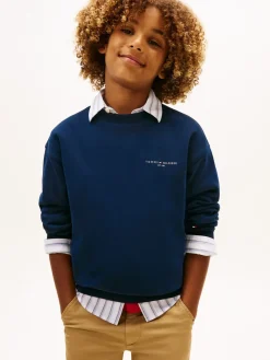Tommy Hilfiger Mini Corp C-Neck Sweatshirt, , 164 cm-Børn Strik & Sweatshirts