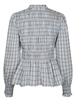 Hot Mocca Smock Check Bluse, , 40 Dame Bluser & Skjorter