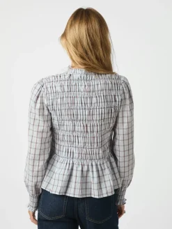 Hot Mocca Smock Check Bluse, , 40 Dame Bluser & Skjorter