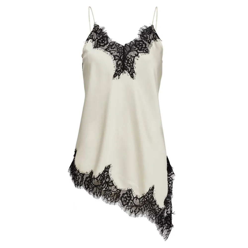 Haute L’Amitié Naomi Asym Contrast Lingerie Top, , M-Dame T-Shirts & Toppe