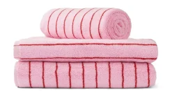 Bongusta Naram Håndklæde, Baby Pink & Ski Patrol Red, 50x80 cm- Håndklæder & Vaskeklude