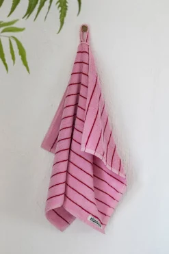Bongusta Naram Håndklæde, Baby Pink & Ski Patrol Red, 50x80 cm- Håndklæder & Vaskeklude