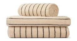 Bongusta Naram Håndklæde, Creme & Ink, 70x140 cm- Håndklæder & Vaskeklude