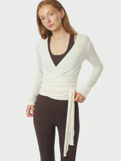 Discount Nia Jersey Wrap Bluse, , 36 Dame Bluser & Skjorter