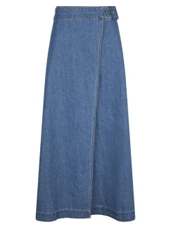 Neo Noir Nina Wrap Denim Nederdel, , 34-Dame Nederdele