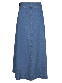 Neo Noir Nina Wrap Denim Nederdel, , 34-Dame Nederdele