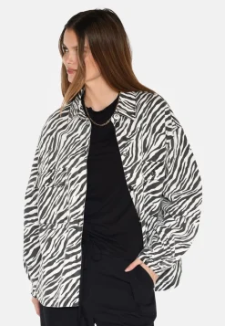 Hot Noliana Zebra Denimskjorte, , 38 Dame Bluser & Skjorter