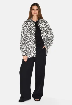 Hot Noliana Zebra Denimskjorte, , 38 Dame Bluser & Skjorter