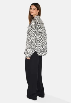 Hot Noliana Zebra Denimskjorte, , 38 Dame Bluser & Skjorter