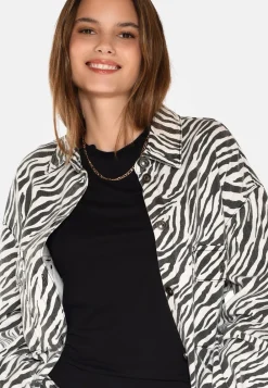 Hot Noliana Zebra Denimskjorte, , 38 Dame Bluser & Skjorter