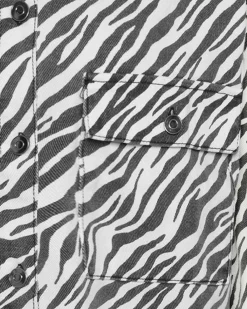 Hot Noliana Zebra Denimskjorte, , 38 Dame Bluser & Skjorter
