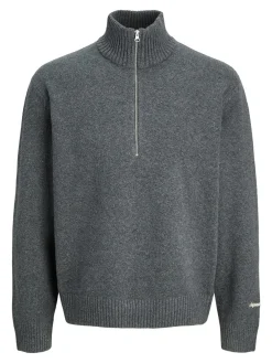 Jack & Jones Junior Norrebro Half Zip Striktrøje, , 164 cm-Børn Strik & Sweatshirts