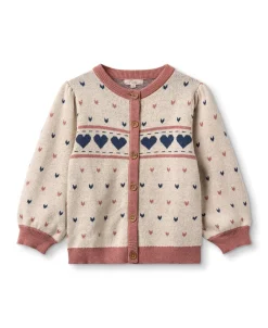 Fliink Nova Multi Heart Cardigan, , 104 cm-Børn Cardigans
