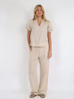 Neo Noir Odesa Linen Bluse, , 36-Dame Bluser & Skjorter
