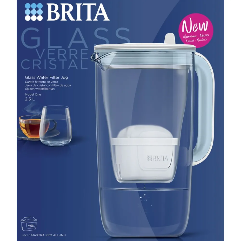 Brita One LED4W MXPro Glas Vanfilterkande, , 2,5 L- Kander & Karafler