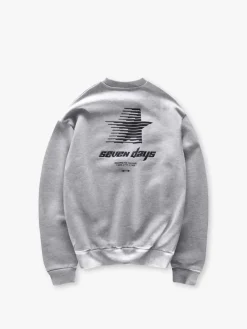 7 DAYS Active Organic Graphic Crewneck Sweatshirt, , L- Sweatshirts & Trøjer
