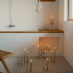 Stoff Nagel 3-pak Lysestage,- Lysestager & Lys