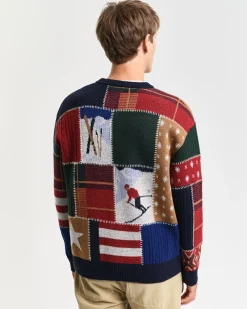 Clearance Patchwork Crewneck Sweater, , M Strik