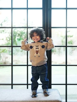 Hot Pelle Strong Man Striktrøje, , 116 cm Børn Strik & Sweatshirts