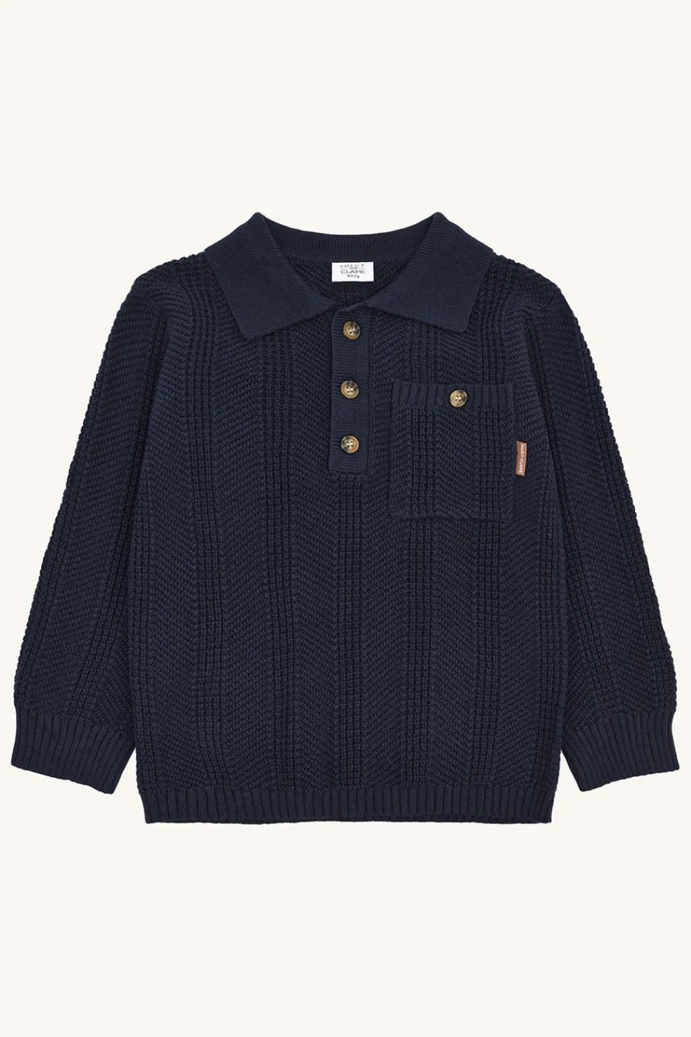 Hust & Claire Pelle Structure Striktrøje, , 104 cm-Børn Strik & Sweatshirts