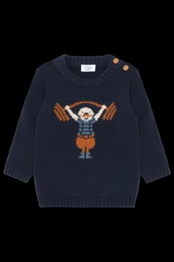 Hust & Claire Pilou Strong Man Striktrøje, , 86 cm-Børn Strik & Sweatshirts