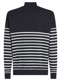 Tommy Hilfiger Placed Stripe Half-Zip Sweatshirt, , M- Sweatshirts & Trøjer
