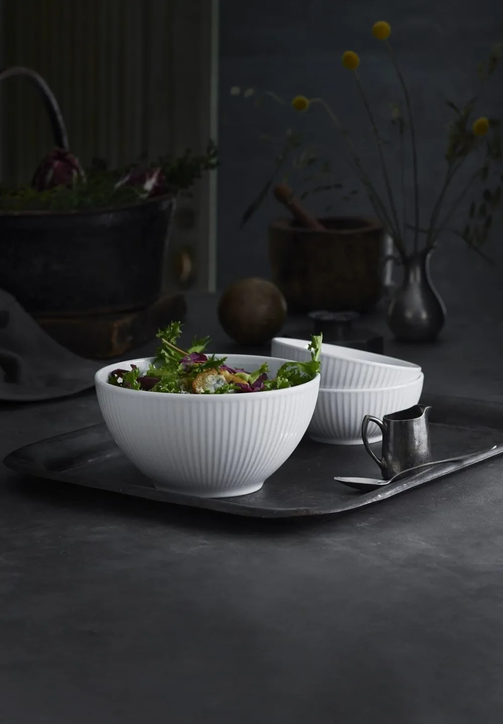 Pillivuyt Plisse Skål, , Ø15 cm- Fade & Skåle
