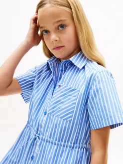 Best Poplin Stripes Shirt Dress, , 164 cm Børn Kjoler