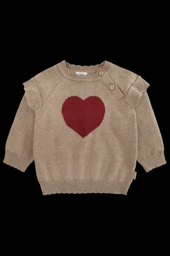 Hust & Claire Pusle Heart Striktrøje, , 92 cm-Børn Strik & Sweatshirts