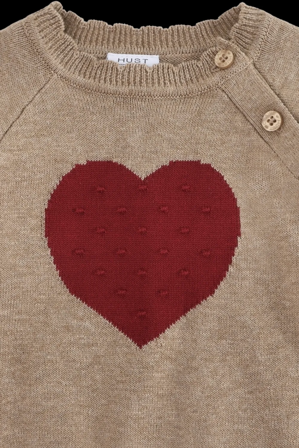 Hust & Claire Pusle Heart Striktrøje, , 92 cm-Børn Strik & Sweatshirts