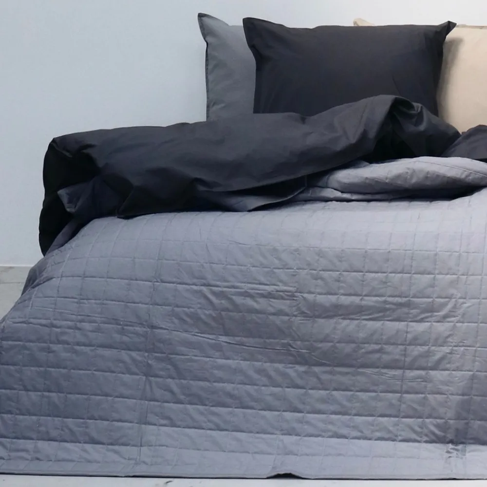 OMHU Quiltet Percale Sengetæppe, , 260x260 cm- Sengetæpper