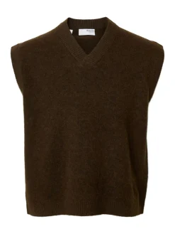 Clearance Rai Knit V-Neck Relaxed Vest, , XL Strik