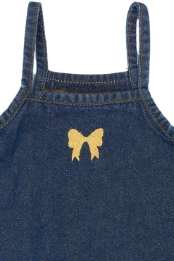 Raya Strap Denim Kjole, , 110 cm Børn Kjoler