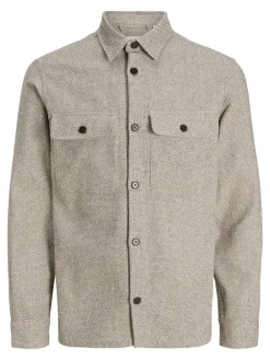 Jack&Jones Rayle Melange Solid Overshirt, , M- Overshirts
