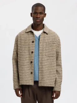 Selected Homme Regari Wool Blend Overshirt, , XL- Overshirts