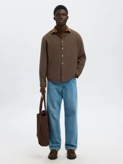 Selected Homme Regnoah Brushed Twist Skjorte, , M- Skjorter