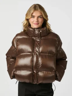 Neo Noir Rhea Shiny Puffer Jakke, , 34-Dame Jakker & Frakker