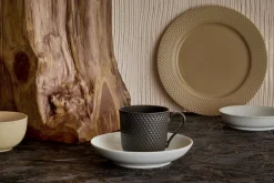 Lyngby Porcelæn Rhombe Earth Frokosttallerken, , Ø23 cm- Tallerkener