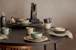 Lyngby Porcelæn Rhombe Earth Frokosttallerken, , Ø21 cm- Tallerkener