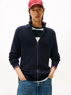 Tommy Hilfiger Rib Zip Through Cardigan, , 3XL- Cardigans