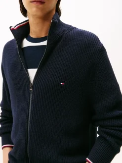 Tommy Hilfiger Rib Zip Through Cardigan, , 3XL- Cardigans